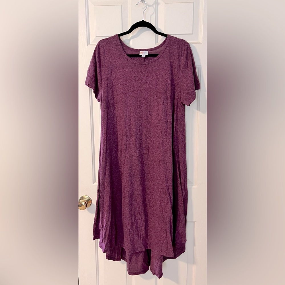 Lularoe XL Heathered Purple High Low Carly Dress